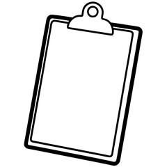 Clipboard Line Art Vector Illustration