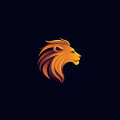 Fototapeta premium simple minimalist lion face icon