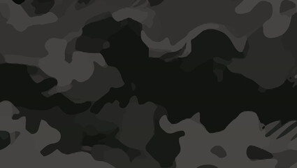 Seamless military camouflage fabric pattern black style. military camouflage on dark black, black fabric design. Camouflage pattern cloth texture background. Camouflage army seamless pattern for print