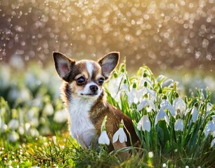 Fototapeta premium Auf einer Schneeglöckchenwiese