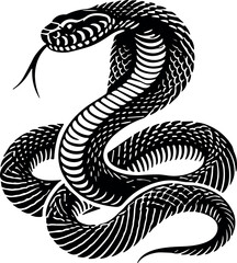 Viper Snake vector black silhouette cricut design for T-shirt