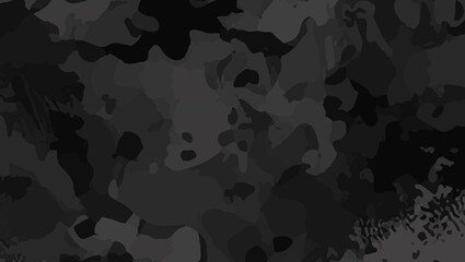 Seamless military camouflage fabric pattern black style. military camouflage on dark black, black fabric design. Camouflage pattern cloth texture background. Camouflage army seamless pattern for print