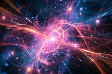 Abstract Quantum Physics Energy, Light, and Particle Waves