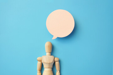 speech balloon over a person, thoughts and conversation of a person