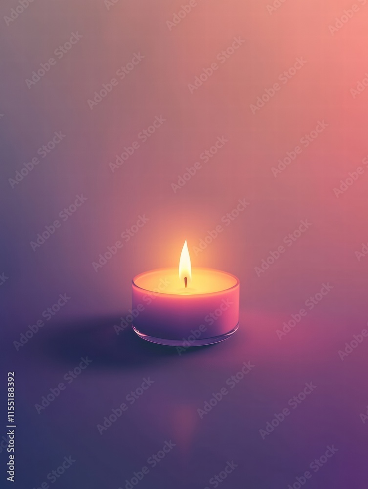 Leinwandbilder single lit candle casting warm glow in serene atmosphere during evening hours. generative ai