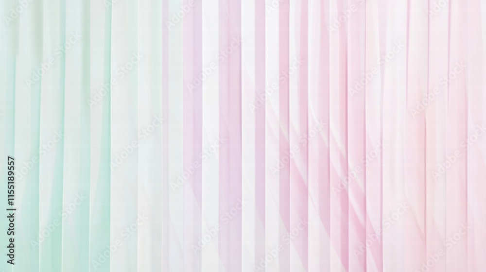 Poster Striped pattern featuring soft pastel colors in a smooth and elegant arrangement. Generative AI