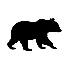Florida black bear cub silhouette vector illustration design on white background.