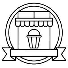 Coffee Shop Line Art Logo Vector Design