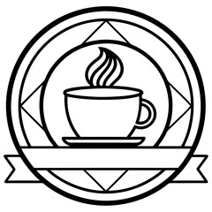 Coffee Shop Line Art Logo Vector Design