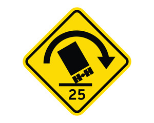 Advisory Speed Truck Rollover Warning for Sharp Curve Sign Alerting Drivers to Hazardous Bend and Recommended Speed, Essential for Road Safety in High-Risk Areas, US Road Sign Compliant, High-Quality 