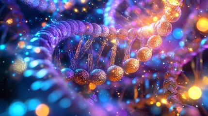 Colorful Abstract Representation of DNA Structure