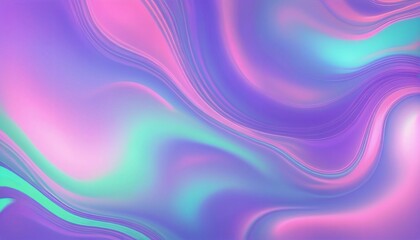 A vibrant abstract background showcasing fluid wave patterns in pastel hues of purple, blue, and green. Generative AI