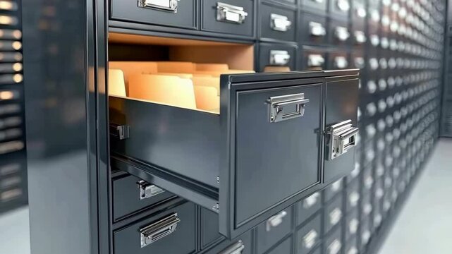 Organized Filing Cabinet Drawer with Folders for Efficient Storage and Office Organization