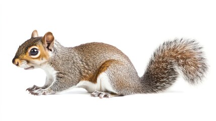 Obraz premium Squirrel side view full body isolate on white background