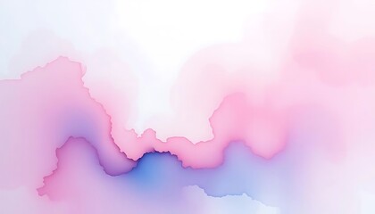 Obraz premium Abstract Pastel Pink and Purple Ink Wash Painting