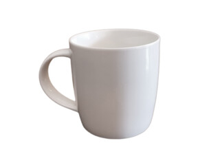 white cup on transparent background