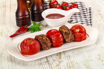 Turkish cuisine - Domatesli Kebab with tomato