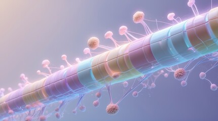 Microscopic cellular structures science laboratory digital visualization abstract background close-up view biological concepts