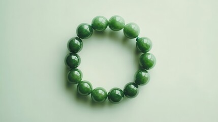 Simple Jade Bracelet on White Background