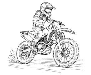 Racing motorcycle coloring page