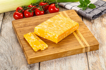Marble yellow cheese with slices