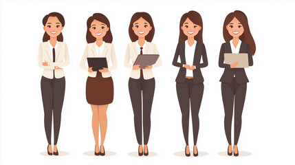 Obraz premium Businesswoman cartoon illustration on white background