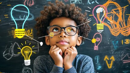 Boy exploring thought and focus techniques for improved academic performance