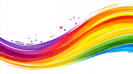 Vibrant Rainbow Wave Abstract Art: A Colorful Swirl of Hues