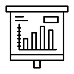 Column Chart Outline Style Icon