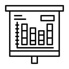 Stacked Bar Chart Outline Style Icon