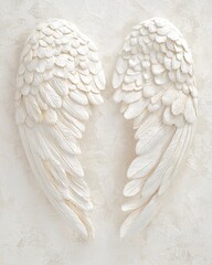 Elegant angel wings artwork studio setting high-resolution textures soft background aesthetic concept for visual appeal