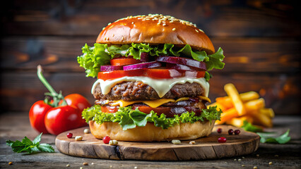Amazing burger with fillings