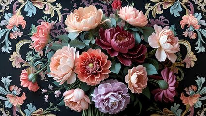 Bouquet of flowers, Generative AI

