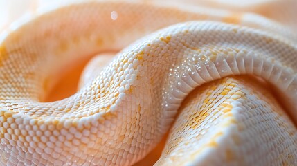 Fototapeta premium Close-up of a pale yellow snake's textured scales.