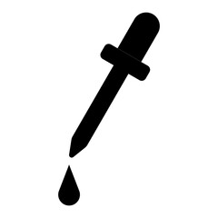 dropper pipette icon, simple flat style, illustration, logo sign symbol pictogram template, for ui or ux isolated on white for mobile app, editable