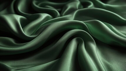 Fototapeta premium Green Silk Background and Luxury Fabric, Satin and Textile Pattern Fashion, Luxury Backdrop, using generative ai