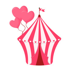 Circus tent with balloons