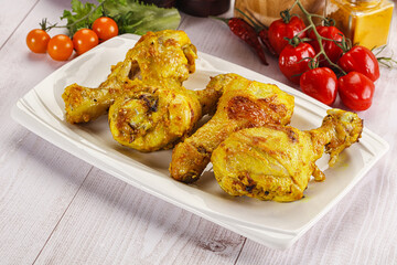 Roasted Chicken leg drumsticks with curry sauce