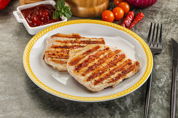 Tasty grilled pork meat steak