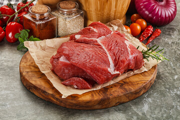 Raw beef meat piece for cooking
