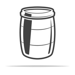 Plastic barrel drum icon transparent vector isolated