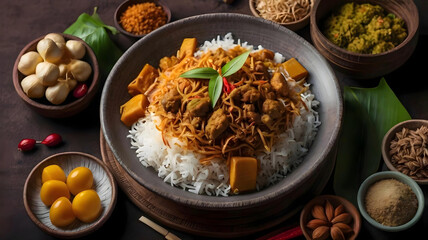 a blank background, asia food theme with no human in high-quality 8K resolution