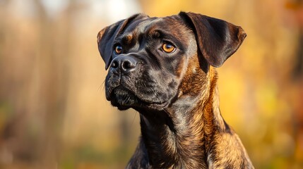 Fototapeta premium Portrait of a Dog, Autumn Colors. Intelligent and Loyal Companion.