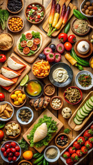 Fototapeta premium A variety of food items on a table