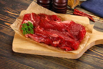 Raw beef meat piece for cooking