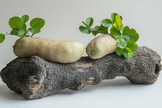 Tamarind tropical fruits isolated on white background. Fresh ripe dryed Tamarind fruits (Tamarindus indica, Indian date), healthy vegan food. Top view, flat lay
