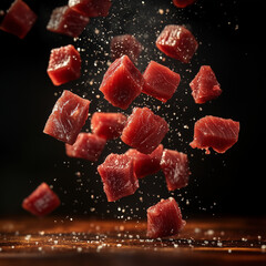 cubes of tuna
