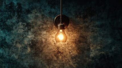 A focused light creates a dramatic center highlight against a dark, textured wallpaper, emphasizing bold lighting effects