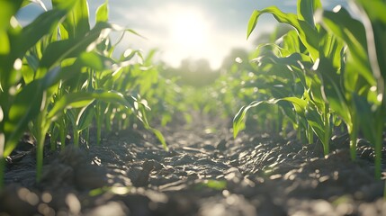 Obraz premium Corn plants growing outside