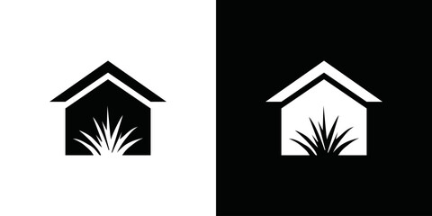 very simple grass logo vector